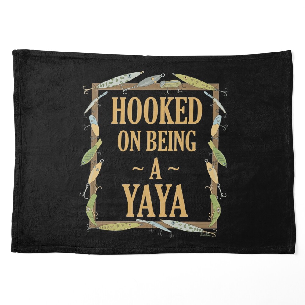 Hooked on being a Yaya - Yaya Fishing Lure Design - Fishing Lures Border -  Black Photographic Print for Sale by EcoElsa