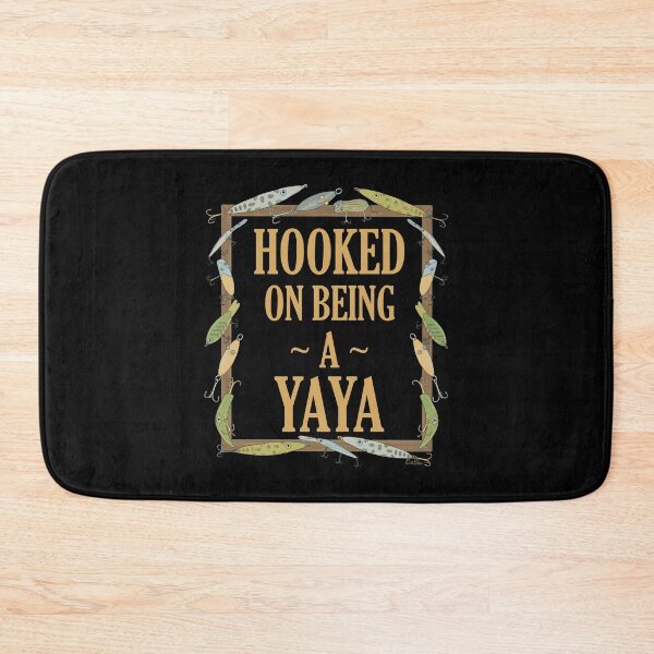 Item preview, Hooked on being a Yaya - Yaya Fishing Lure Design - Fishing Lures Border - Black designed and sold by EcoElsa.