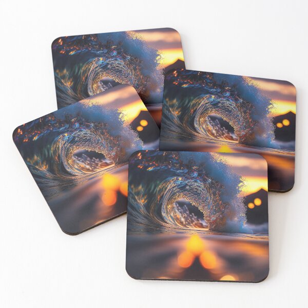 Item preview, Hawaii wave at sunset with bokeh designed and sold by RK - Shop.