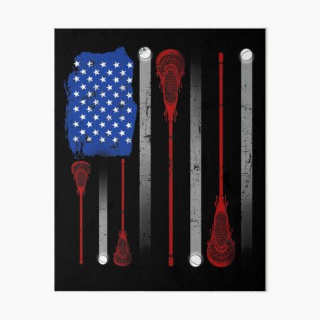 &ldquo;Lacrosse American Flag Lax Stick Ball Star Team&rdquo; Art Board Print for