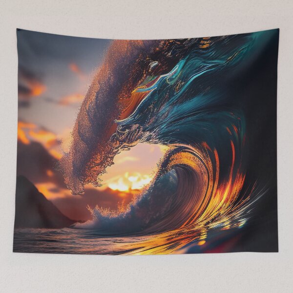 Item preview, Hawaii sunrise surfers wave designed and sold by RK - Shop.