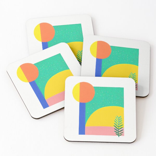 Item preview, Abstract Shapes Forest Rainbow Geometric Modern Art designed and sold by PinkNomad.
