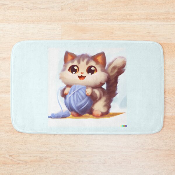 Item preview, funny and cute cat with a ball of wool designed and sold by orchidgd.