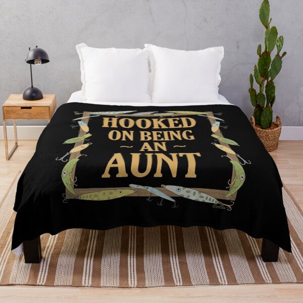 Item preview, Hooked on being a Aunt - Aunt Fishing Lure Design - Fishing Lures Border - Black designed and sold by EcoElsa.