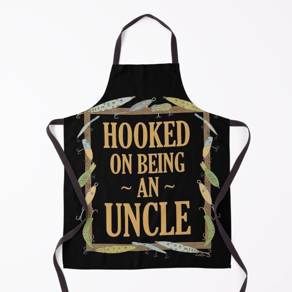 Item preview, Hooked on being a Uncle - Uncle Fishing Lure Design - Fishing Lures Border - Black designed and sold by EcoElsa.