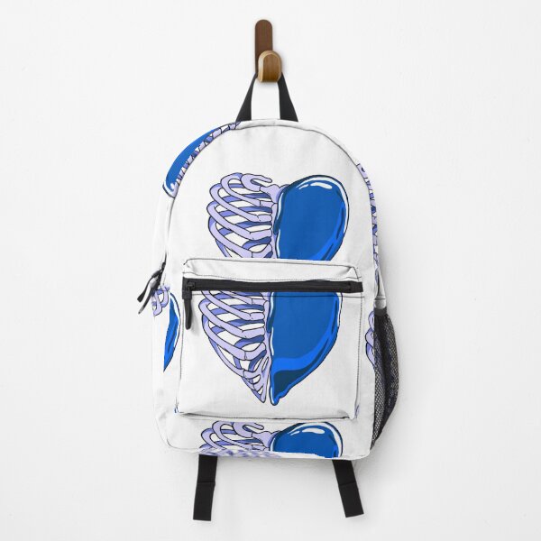 Item preview, half skeleton ribcage heart - blue designed and sold by Jesanns.