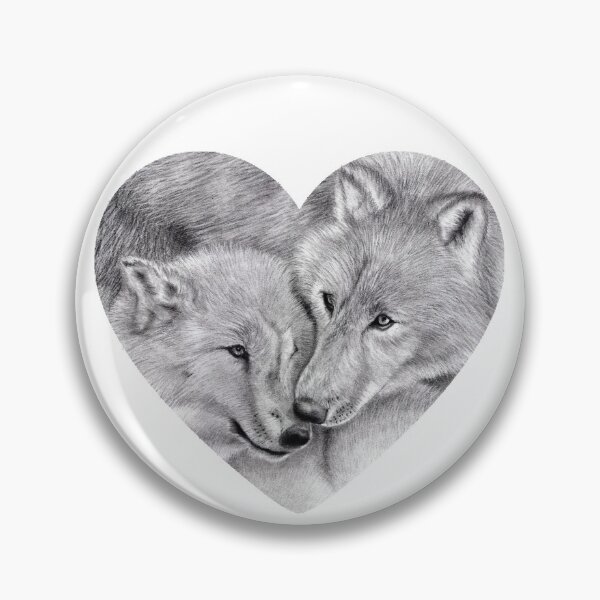 Item preview, Abrazo 2 lobos, forma de corazón designed and sold by SylvieG18.