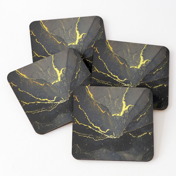 Item preview, golden veins in dark marble  designed and sold by artlaila.
