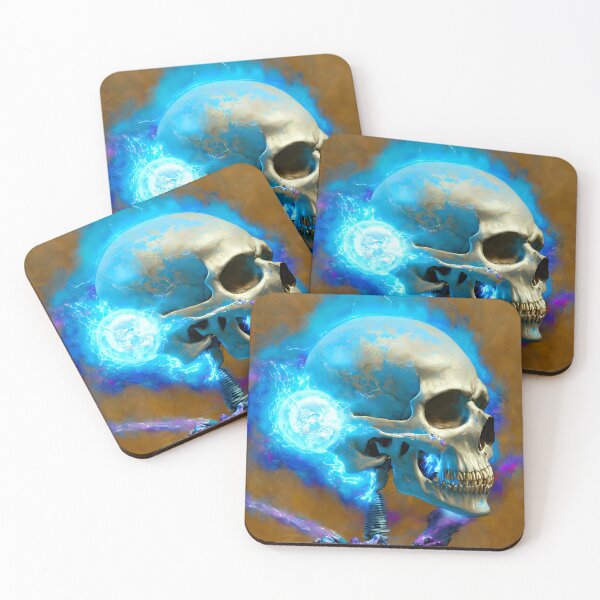 Item preview, Cosmic Energy Pale Skull Blue Fire Surreal Illustration. A.I. Artwork - Skull Colection. designed and sold by SpektroDesign.