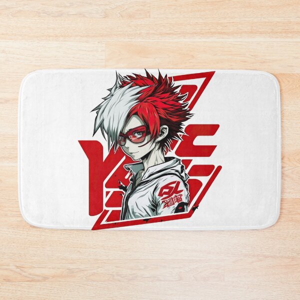 Item preview, White Red Hair Anime Guy With Glasses designed and sold by NanarodsDesign.