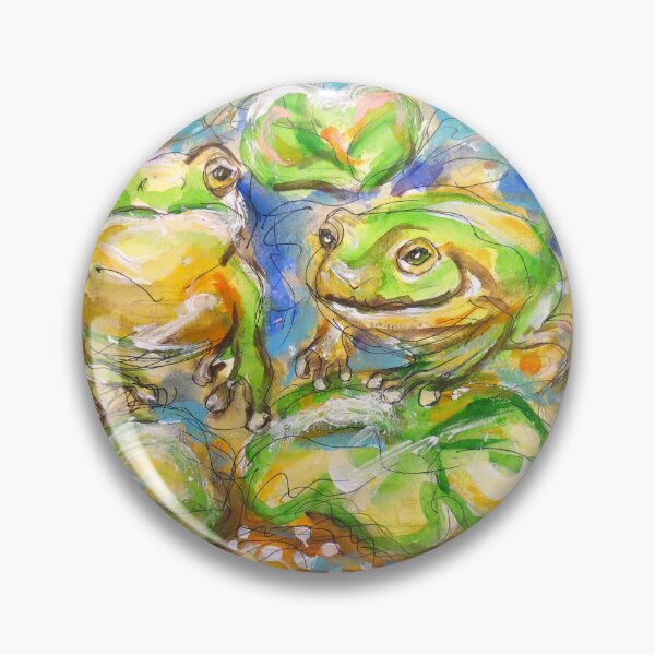 Item preview, Frog love waterlilies pond designed and sold by artbyangie.