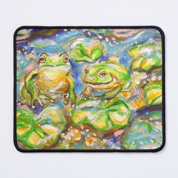 Item preview, Frog love waterlilies pond designed and sold by artbyangie.