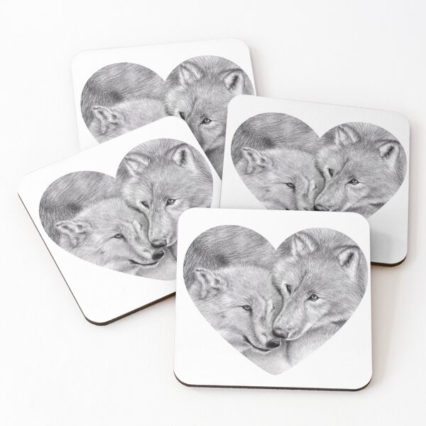 Item preview, Hug 2 wolves, heart shape designed and sold by SylvieG18.