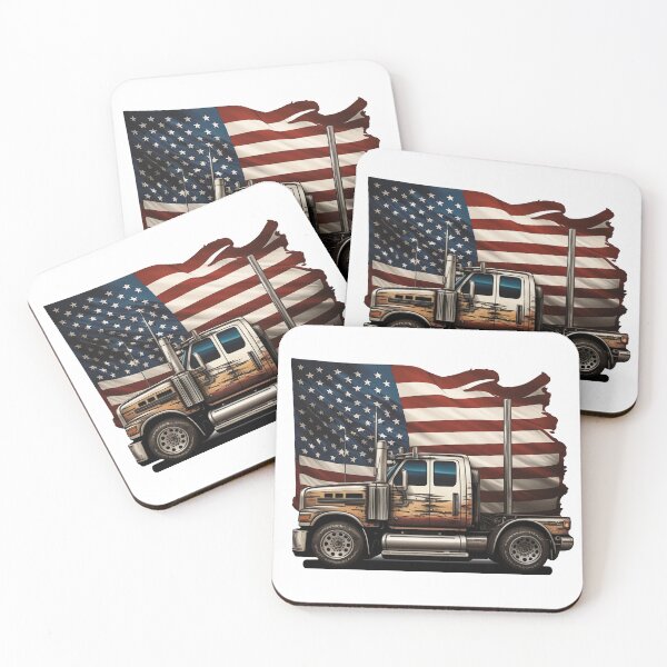 Item preview, USA flag on the truck designed and sold by pixeldizajn.