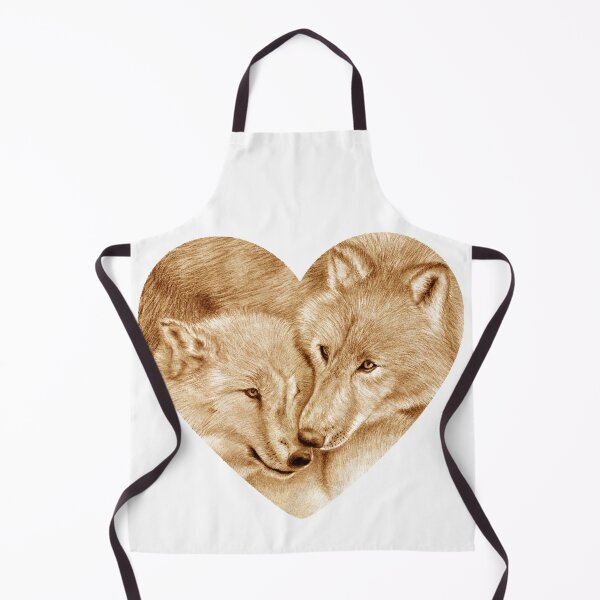 Item preview, Hug 2 wolves, heart shape - brown colorized version designed and sold by SylvieG18.