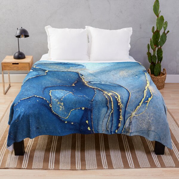 Item preview, navy blue liquid watercolor background designed and sold by artlaila.