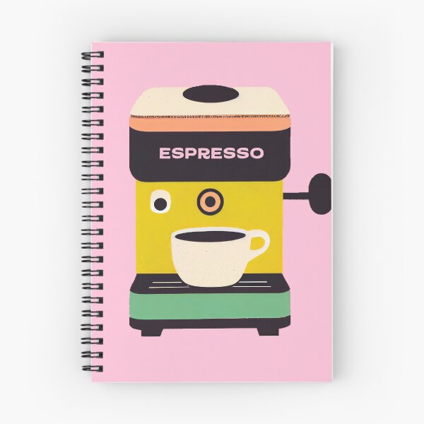 Item preview, Esspresso Machine Retro Morning Pink Yellow Modern Art designed and sold by PinkNomad.