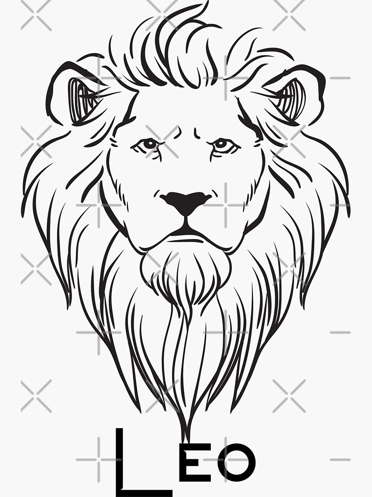 Autocollant Mural Lion - Signe Du Zodiaque - Art Moderne - JustStickIt - Fabriqué UK