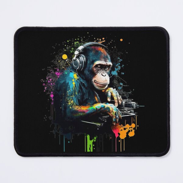 Item preview, music, Colorful monkey listening to music designed and sold by OTA01.