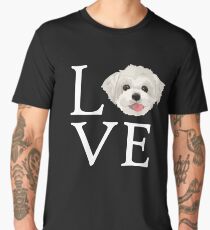 I Love Maltese Dog Lover Cute Doggie Face Men's Premium T-Shirt