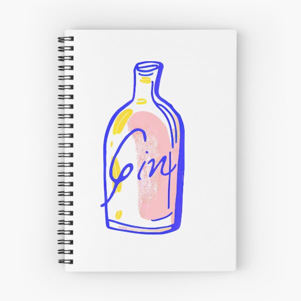 Item preview, Gin Bottle Modern Blue Abstract Drawing Modern Art designed and sold by PinkNomad.