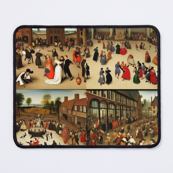 Copy of Based on the painting "Wedding Dance", painted in 1566 by the Dutch artist Pieter Brueghel the Elder. The bride in a black dress is in the center, according to the traditions of that time. Mouse Pad
