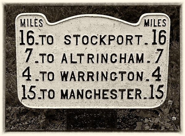 Distances around Lymm, Warrington, Cheshire