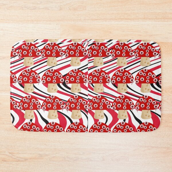 Item preview, Weirdcore mushroom wavy red and black background designed and sold by ClockInClockOut.
