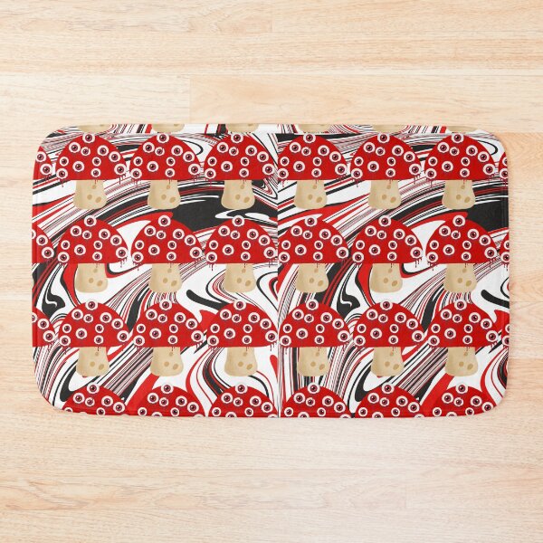 Item preview, Weirdcore mushroom abstract red and black background designed and sold by ClockInClockOut.