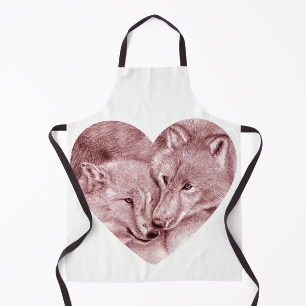 Item preview, Hug 2 wolves, heart shape - colorized brown-red version designed and sold by SylvieG18.