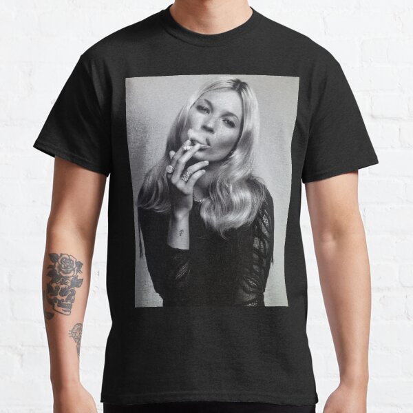Item preview, KATE MOSS SMOKING FASHION PHOTOGRAPHY 90s Black and white Editorial Cigarette designed and sold by HoneymoonHotel.