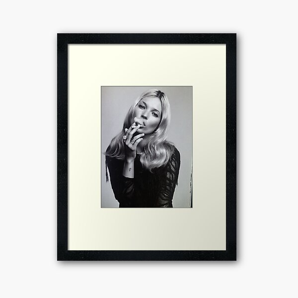 Item preview, KATE MOSS SMOKING FASHION PHOTOGRAPHY 90s Black and white Editorial Cigarette designed and sold by HoneymoonHotel.