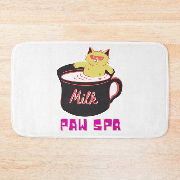 Item preview, Paw Spa kitty cat in hot cup of milk designed and sold by dreamwearprints.