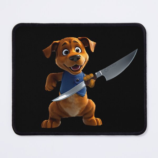 Item preview, Dog with knife designed and sold by Mebbotai.