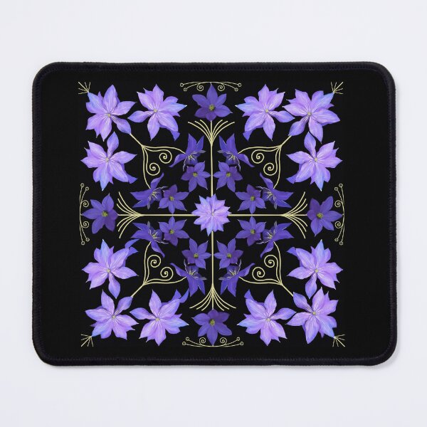 Item preview, Purple and lilac art nouveau clematis designed and sold by QuirkyCraftz.