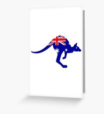 Australia flag kangaroo Greeting Card