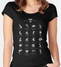 Runen-Karte Tailliertes Rundhals-Shirt