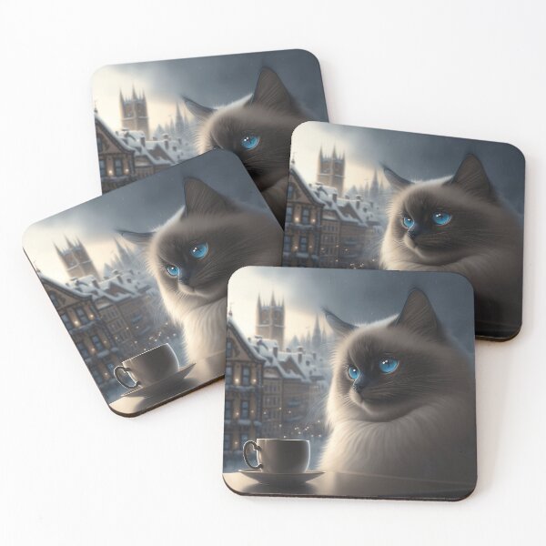 Item preview, Birman Cat Enjoys A Coffee designed and sold by Nocturne  Paws.