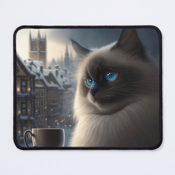 Item preview, Birman Cat Enjoys A Coffee designed and sold by Nocturne  Paws.