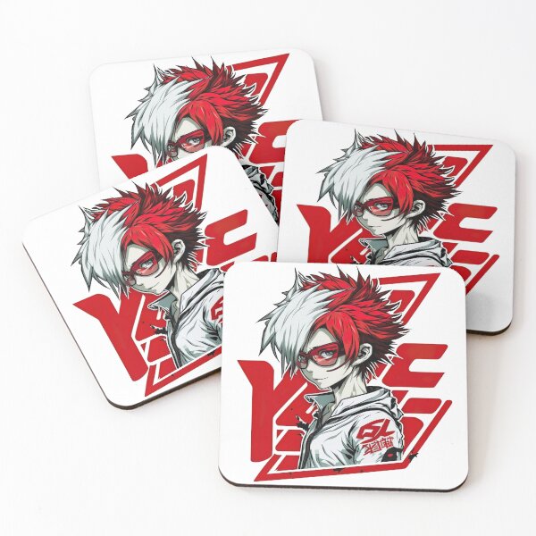 Item preview, White Red Hair Anime Guy With Glasses designed and sold by NanarodsDesign.