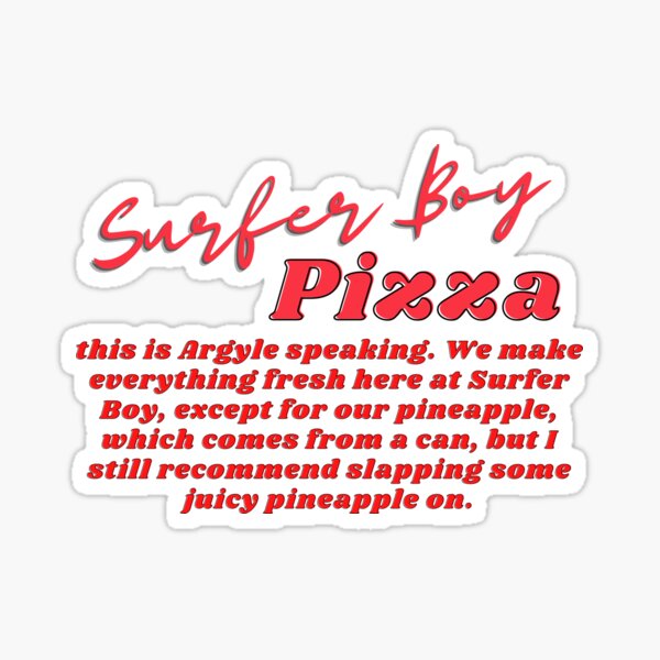 Artikel-Vorschau von Surfer Boy Pizza Argyle Stranger Things Zitat, designt und verkauft von RoserinArt.