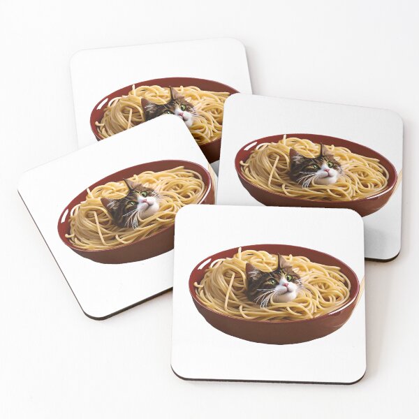 Item preview, cat eating spaghetti new designed and sold by Robo-toons.
