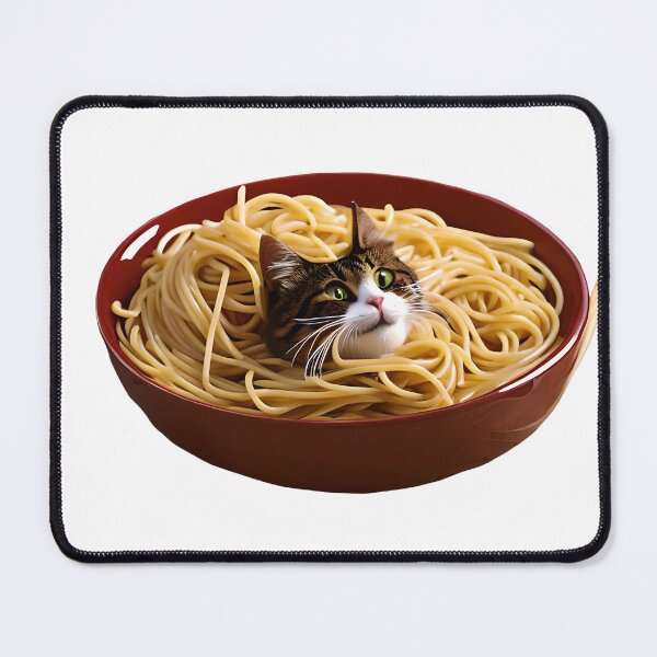 Item preview, cat eating spaghetti new designed and sold by Robo-toons.