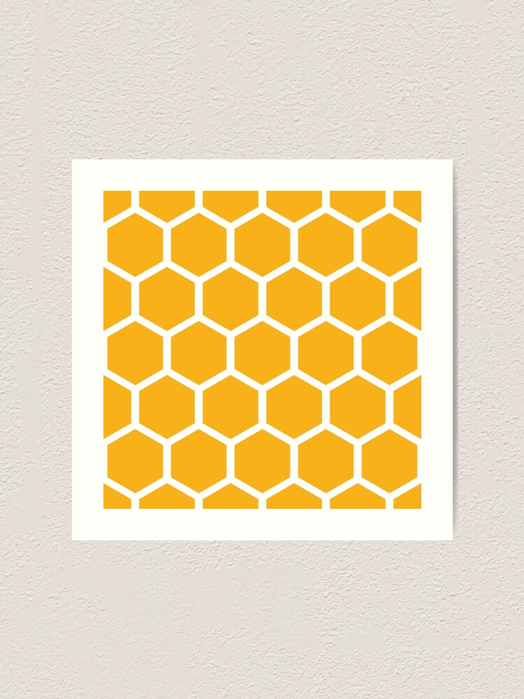 Yellow and White Tapestry Hexagonal Comb Print Wall Hanging Decor 