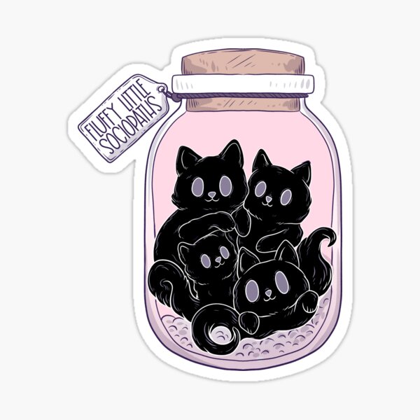 My little fluffy sociopath cats Sticker