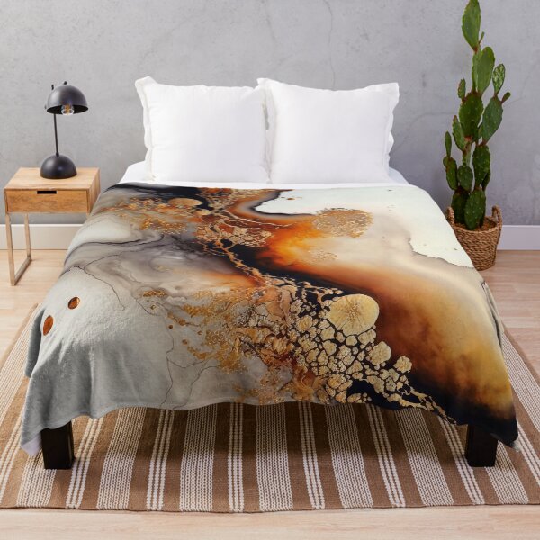 Item preview, Molten Caramel - Abstract Alcohol Ink Resin Art designed and sold by inkvestor.
