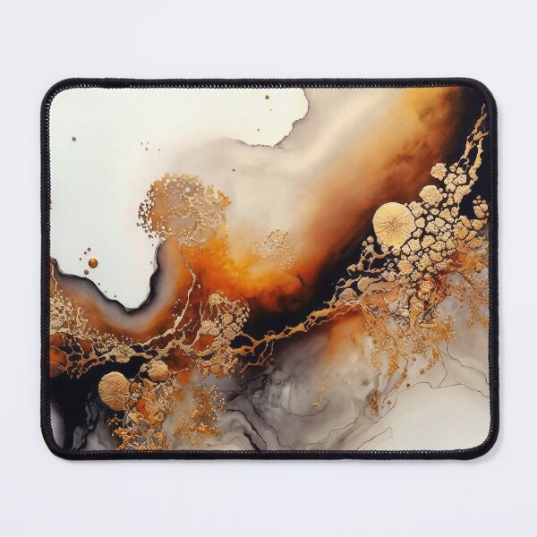 Item preview, Molten Caramel - Abstract Alcohol Ink Resin Art designed and sold by inkvestor.