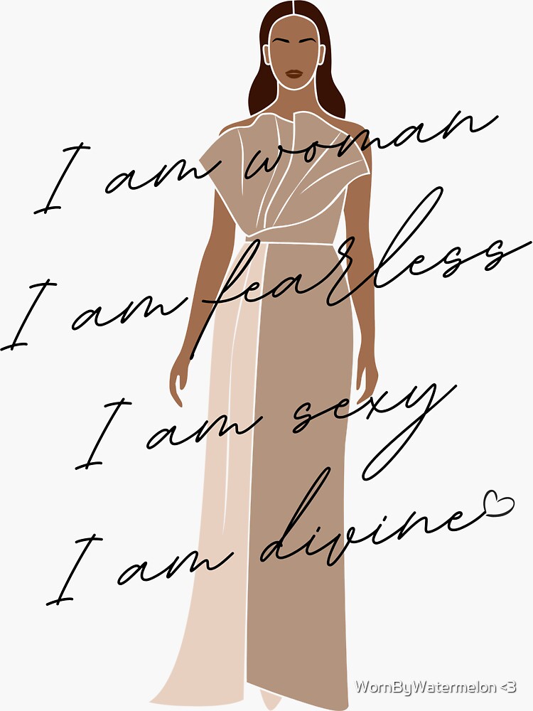 I am Woman lyrics Sticker for Sale by ashlenamusic