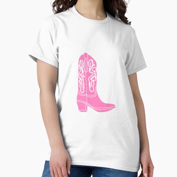 Pink Cowboy Cowgirl Boot Classic T-Shirt