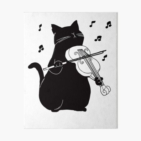 Black Cat Playing Violin Funny Musician Gift Art Board Print
